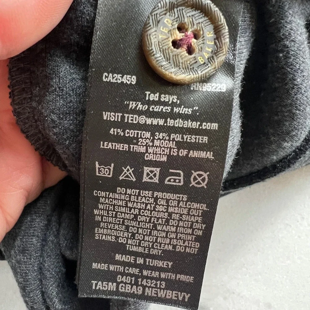 Ted Baker London Mens Quarter‎ Zip Pullover Sweater Jumper Size 4 Black - Picture 9 of 10